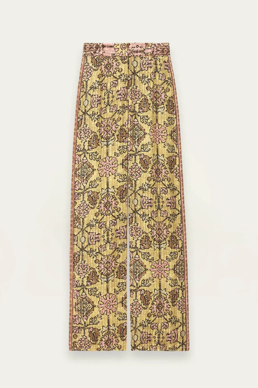 Rosy Brown מכנסיים ארוכים רחבים לנשים Pali Pants Yellow BA&SH