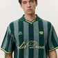 Lavender חולצת פולו גברים Stripe Jacquard Football Jersey LES DEUX