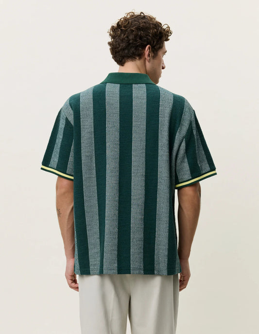 Lavender חולצת פולו גברים Stripe Jacquard Football Jersey LES DEUX