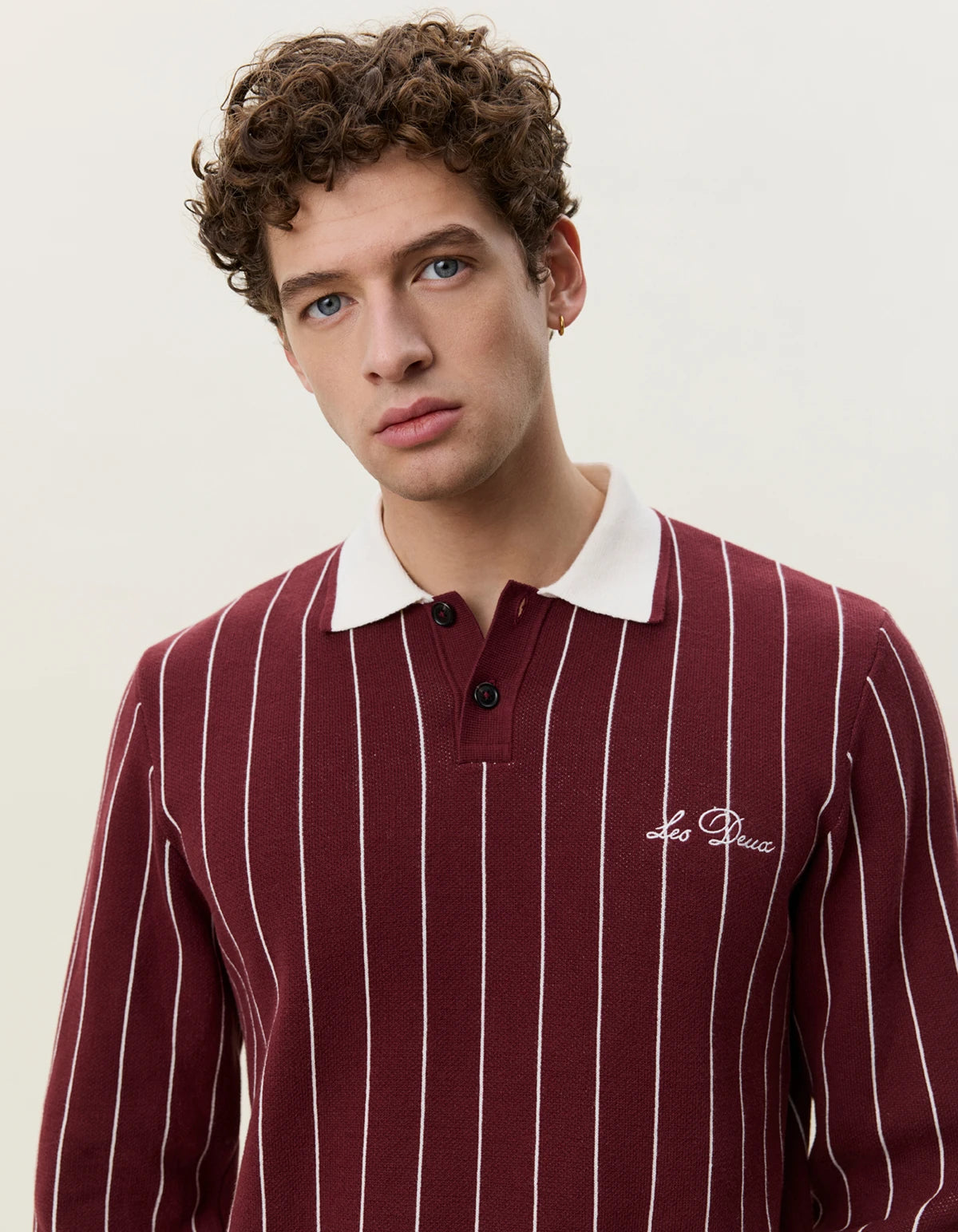 Lavender סוודר לגברים Signature Knitted LS Polo LES DEUX