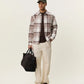 Antique White חולצה מכופתרת ארוכה לגברים Check Flannel Shirt LES DEUX