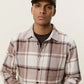 Antique White חולצה מכופתרת ארוכה לגברים Check Flannel Shirt LES DEUX