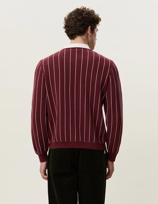 Black סוודר לגברים Signature Knitted LS Polo LES DEUX