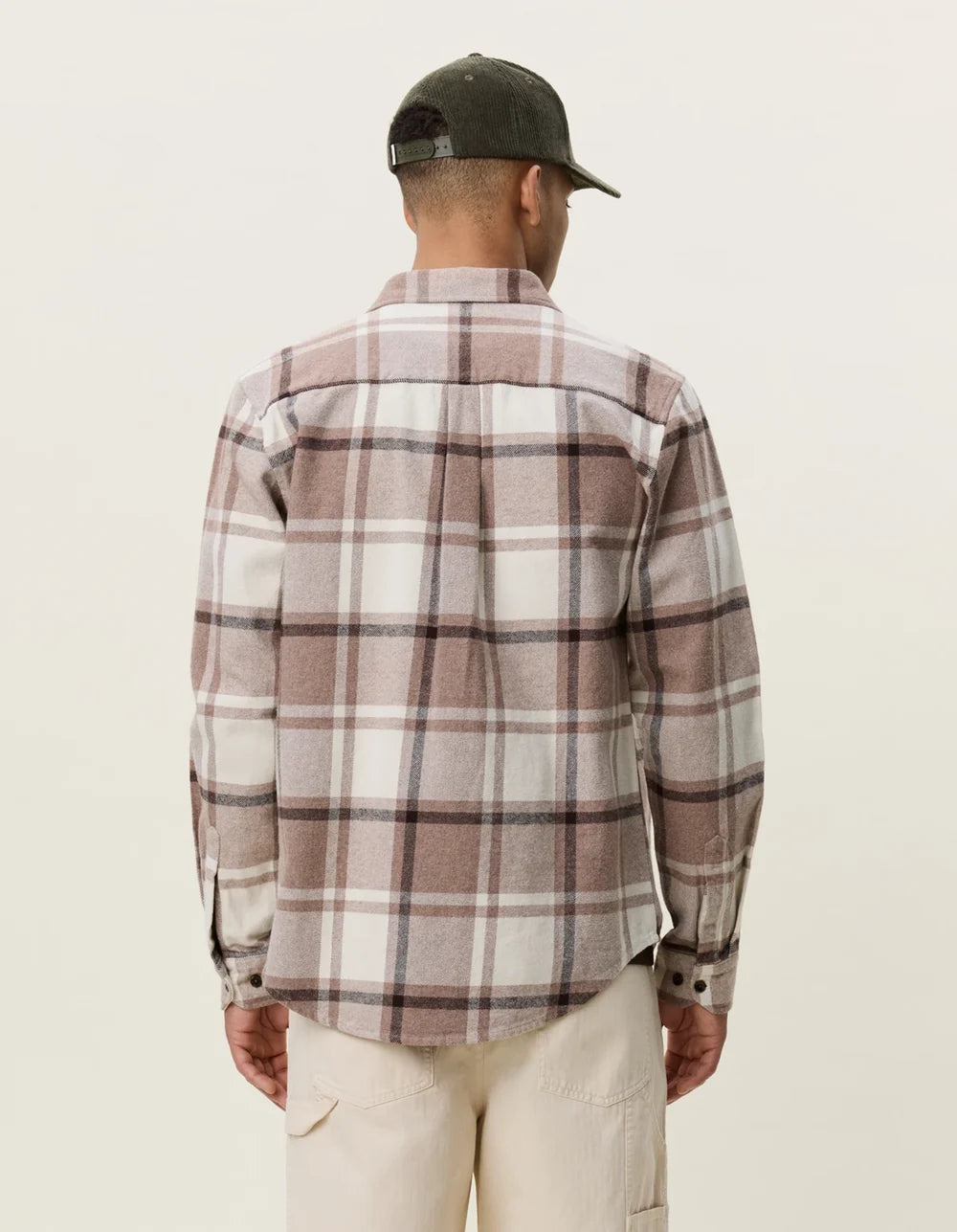 Lavender חולצה מכופתרת ארוכה לגברים Check Flannel Shirt LES DEUX