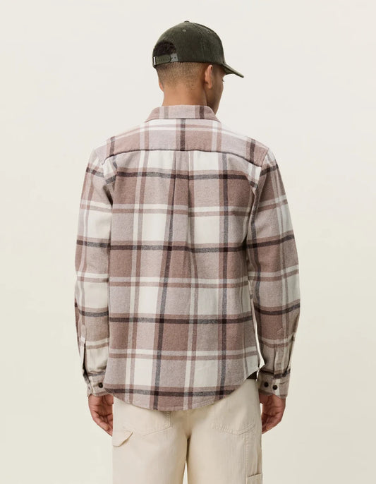 Lavender חולצה מכופתרת ארוכה לגברים Check Flannel Shirt LES DEUX