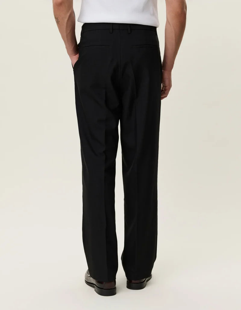 Black מכנסיים ארוכים לגברים Brushed Twill Tailored Pants LES DEUX