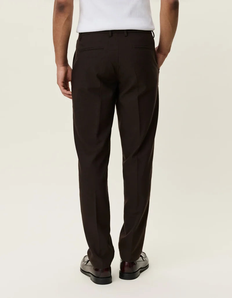Black מכנסיים ארוכים לגברים Brushed Twill Reg Suit Pants LES DEUX