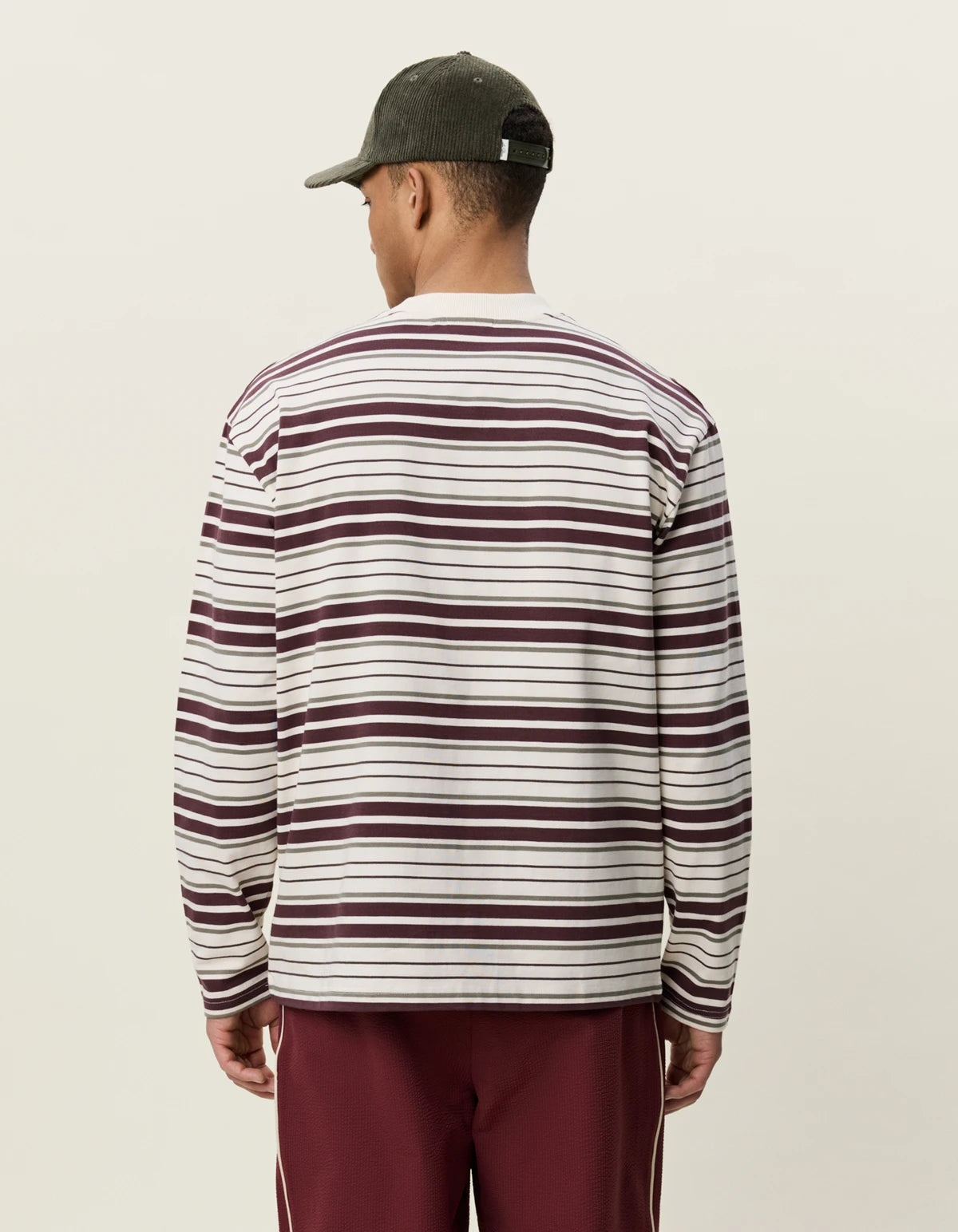 Antique White טי שירט ארוכה לגברים Stripe LS T-Shirt LES DEUX