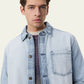 Seashell חולצה מכופתרת ארוכה לגברים Bleached Denim Overshirt LES DEUX