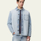Seashell חולצה מכופתרת ארוכה לגברים Bleached Denim Overshirt LES DEUX