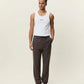 Light Gray מכנסיים ארוכים לגברים Pinstripe Tapered Suit Pants LES DEUX