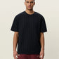 Antique White טי שירט קצרה לגברים Stripe Jacquard T-Shirt LES DEUX