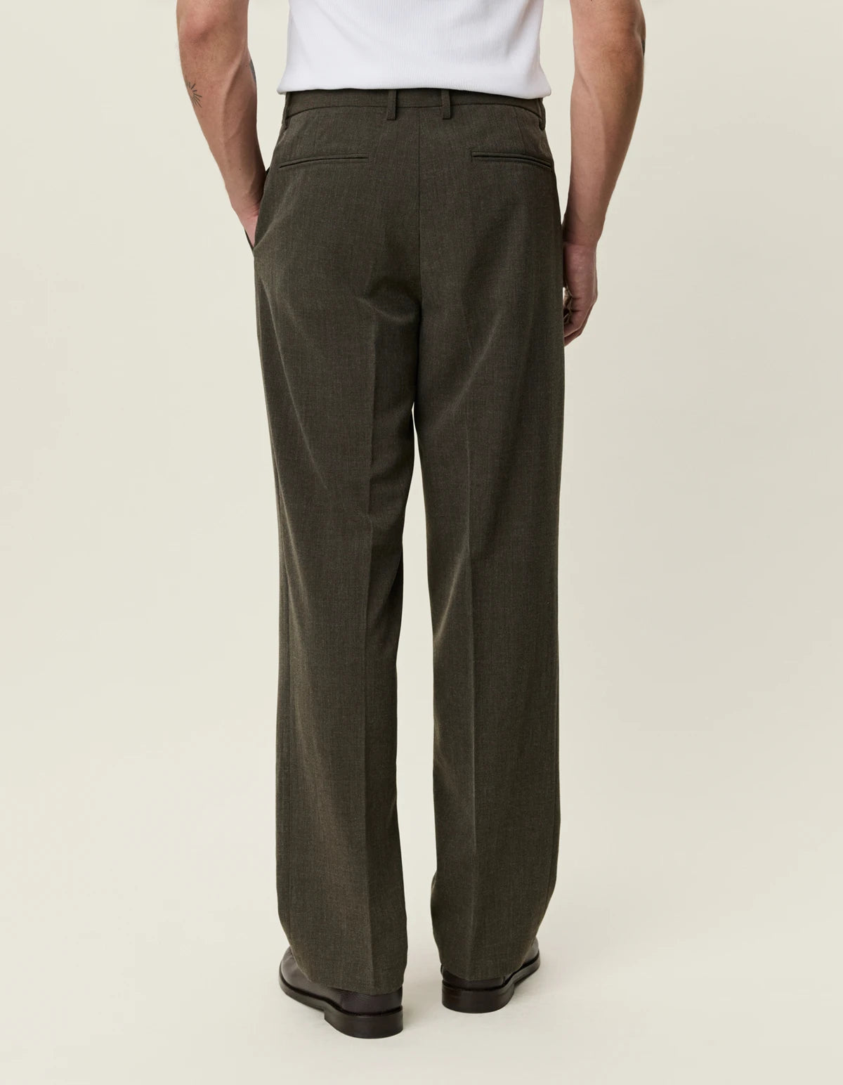 Dark Slate Gray מכנסיים ארוכים לגברים Como Slack Pants - Seasonal LES DEUX
