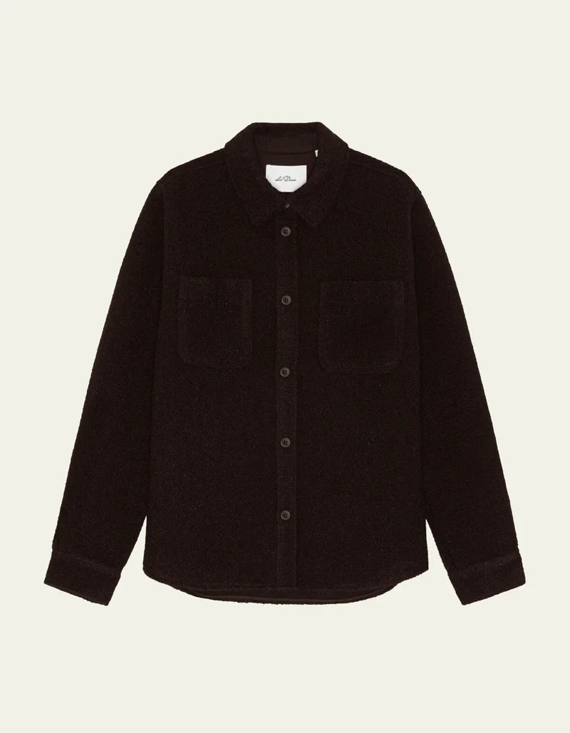 Black חולצת אוברשירט לגברים Bouclé Overshirt LES DEUX