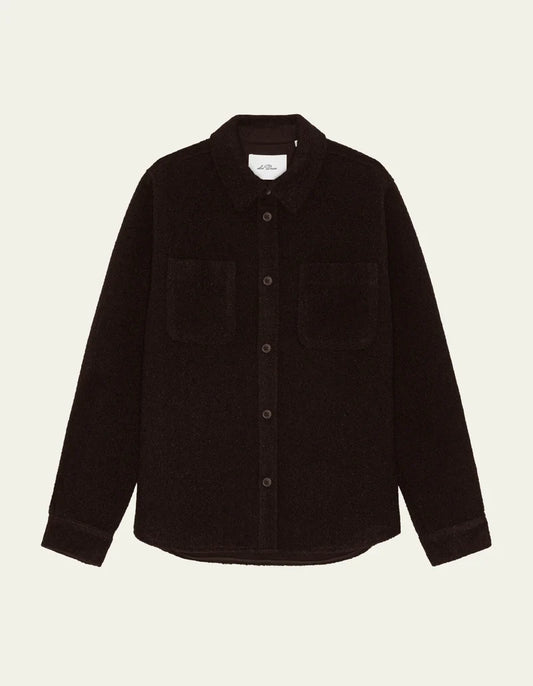 Black חולצת אוברשירט לגברים Bouclé Overshirt LES DEUX