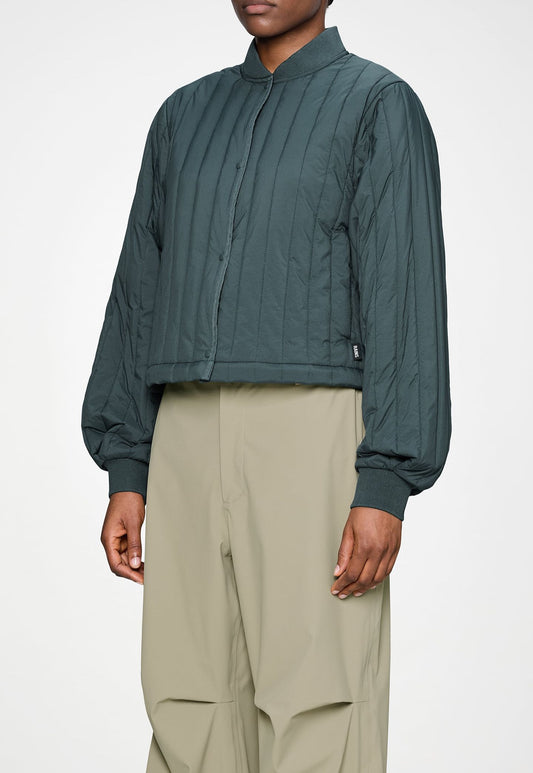Dark Slate Gray ג'קט בומבר Rains Banja Liner Bomber W לנשים RAINS