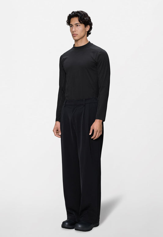 Black מכנסיים ארוכים Rains Tech Woven Pants Wide יוניסקס RAINS