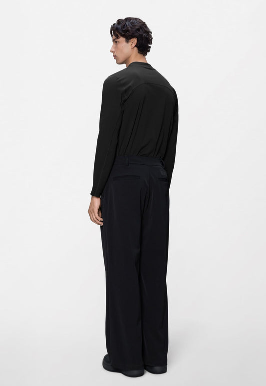 Black מכנסיים ארוכים Rains Tech Woven Pants Wide יוניסקס RAINS
