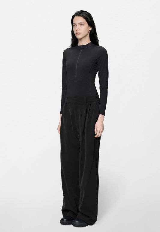 Black מכנסיים ארוכים Rains Tech Woven Pants Wide יוניסקס RAINS