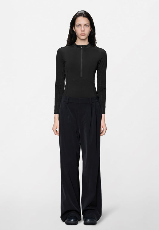 Black מכנסיים ארוכים Rains Tech Woven Pants Wide יוניסקס RAINS