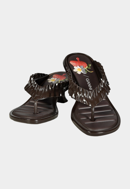 Lavender כפכפים עקב Melissa Thong X  GANNI MELISSA