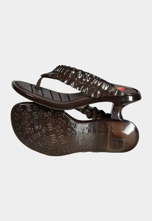Lavender כפכפים עקב Melissa Thong X  GANNI MELISSA
