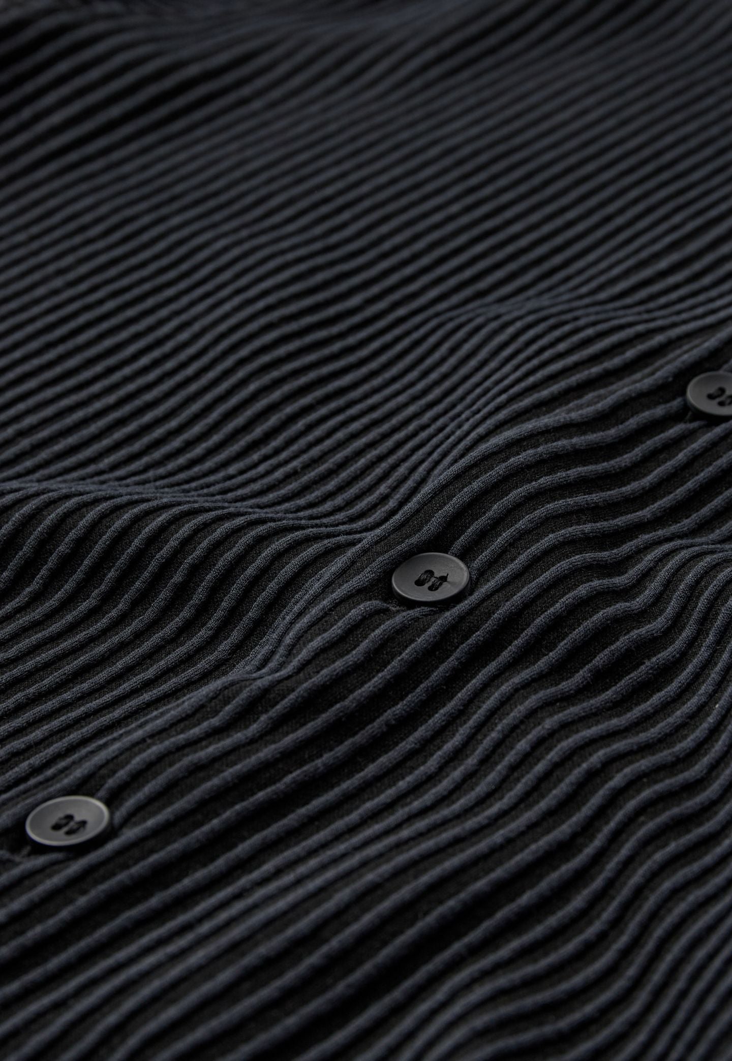 Dark Slate Gray חולצת פסים מכופתרת לגברים Keaton Plissé Effect MINIMUM