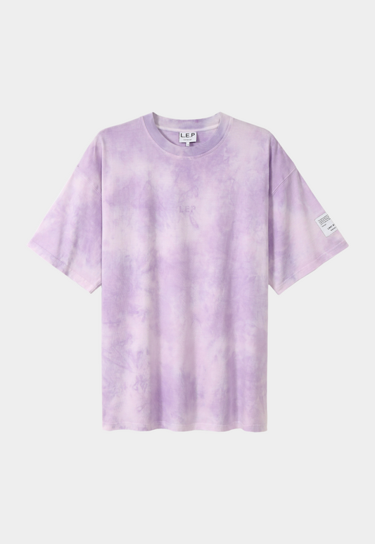 Lavender טי שירט קצרה לגברים / נשים Classic Acid Washed LAZY EYE PPL