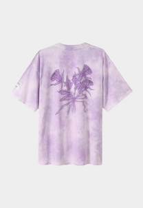 Lavender טי שירט קצרה לגברים / נשים Classic Acid Washed LAZY EYE PPL