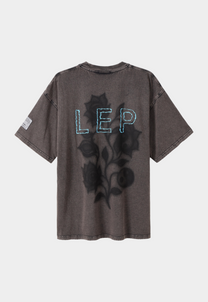 Lavender טי שירט קצרה לגברים / נשים Classic Acid Washed LAZY EYE PPL