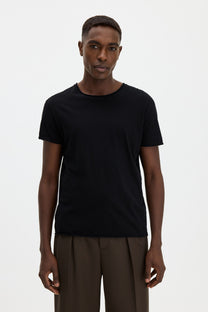 Black טי שירט קצרה לגברים Roll Neck FILIPPA K