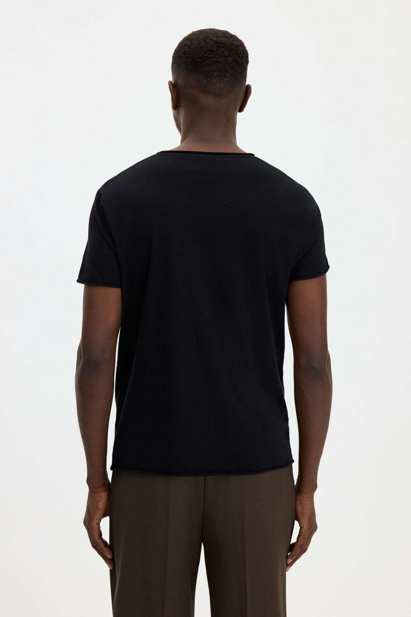 Black טי שירט קצרה לגברים Roll Neck FILIPPA K