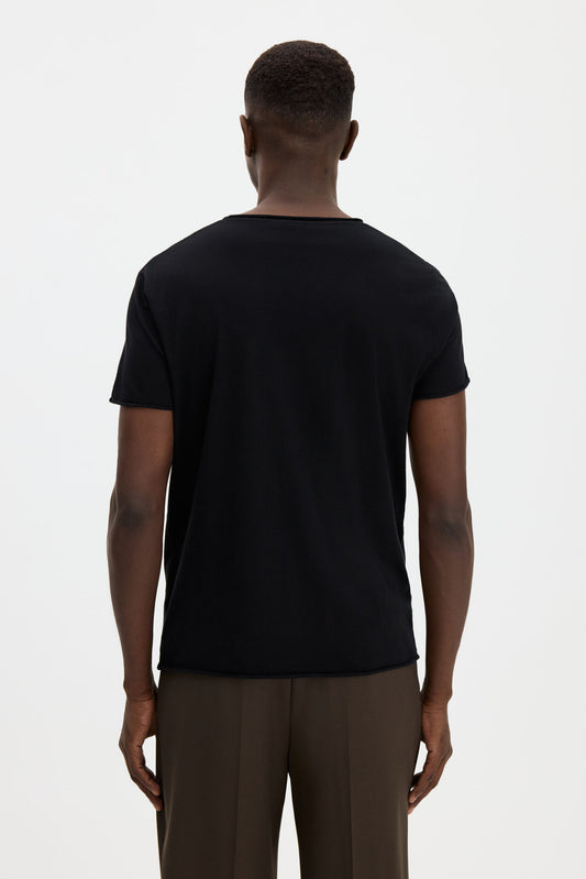 Black טי שירט קצרה לגברים Roll Neck FILIPPA K