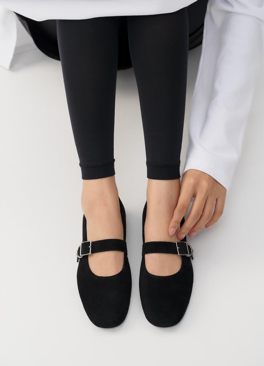 Black נעלי בובה זמש לנשים Vagabond Jolin VAGABOND