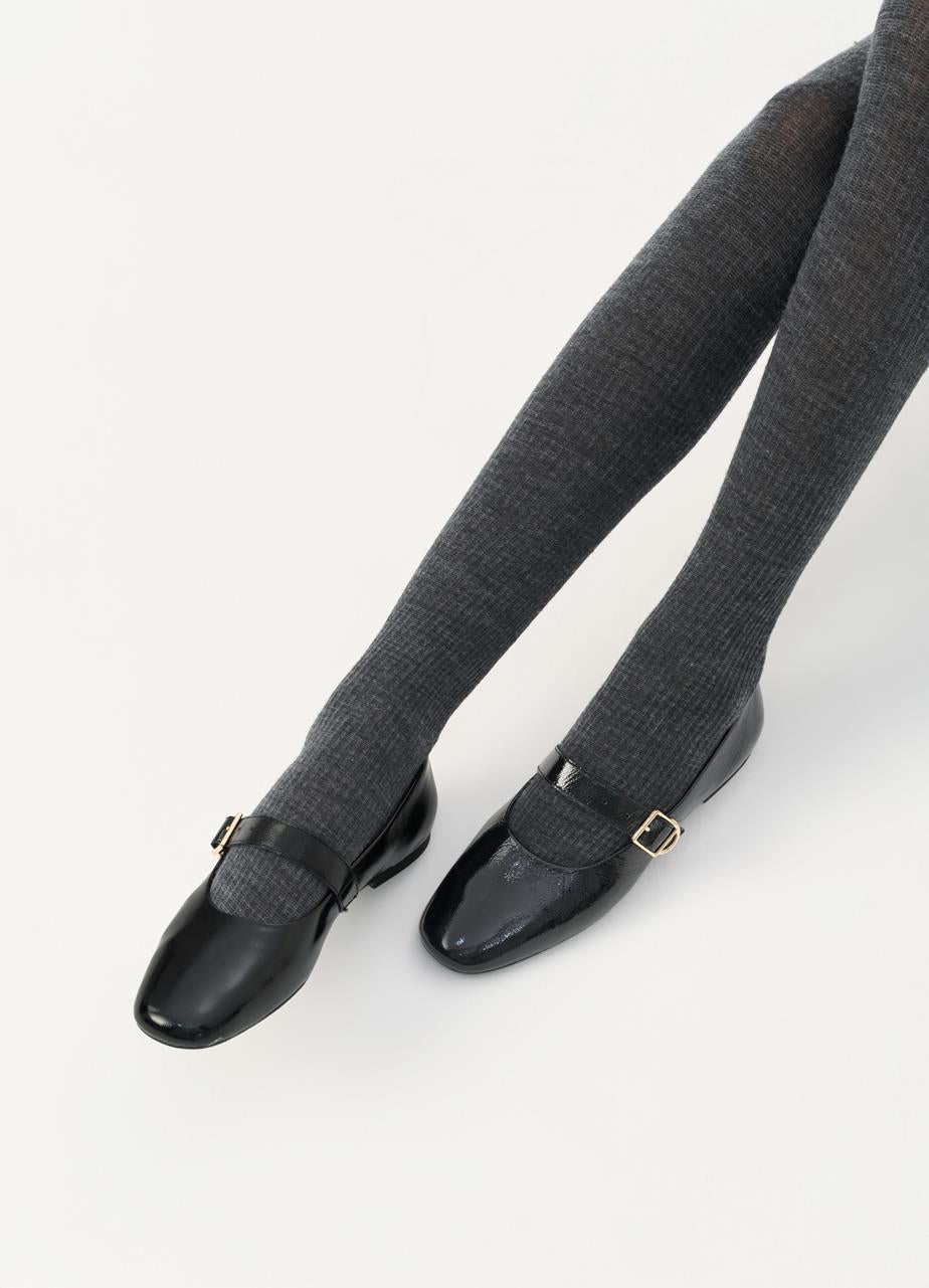 Dark Slate Gray נעלי בובה בגימור מבריק לנשים Vagabond Jolin VAGABOND