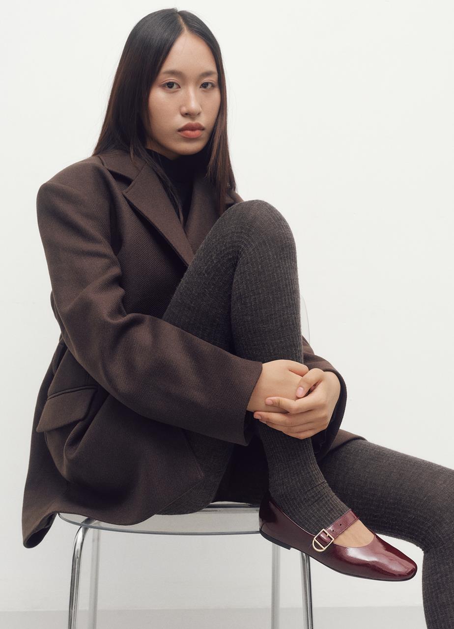 Antique White נעלי בובה בגימור מבריק לנשים Vagabond Jolin VAGABOND