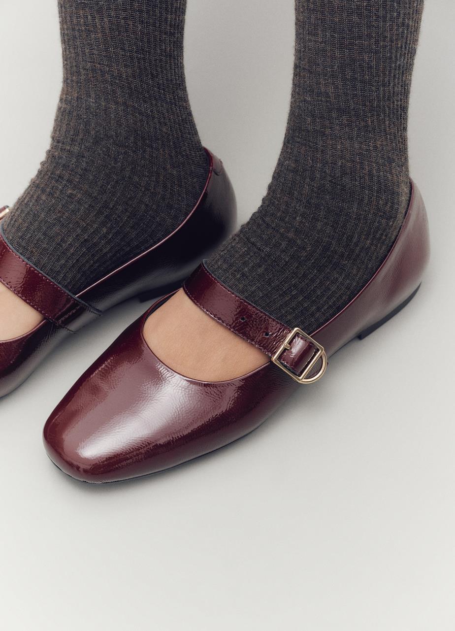 Dark Slate Gray נעלי בובה בגימור מבריק לנשים Vagabond Jolin VAGABOND