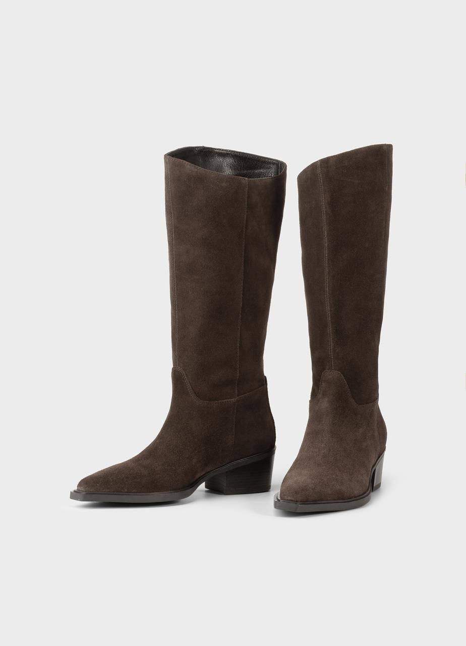 Dark Slate Gray מגפיים גבוהים מזמש לנשים Vagabond Kelsey VAGABOND