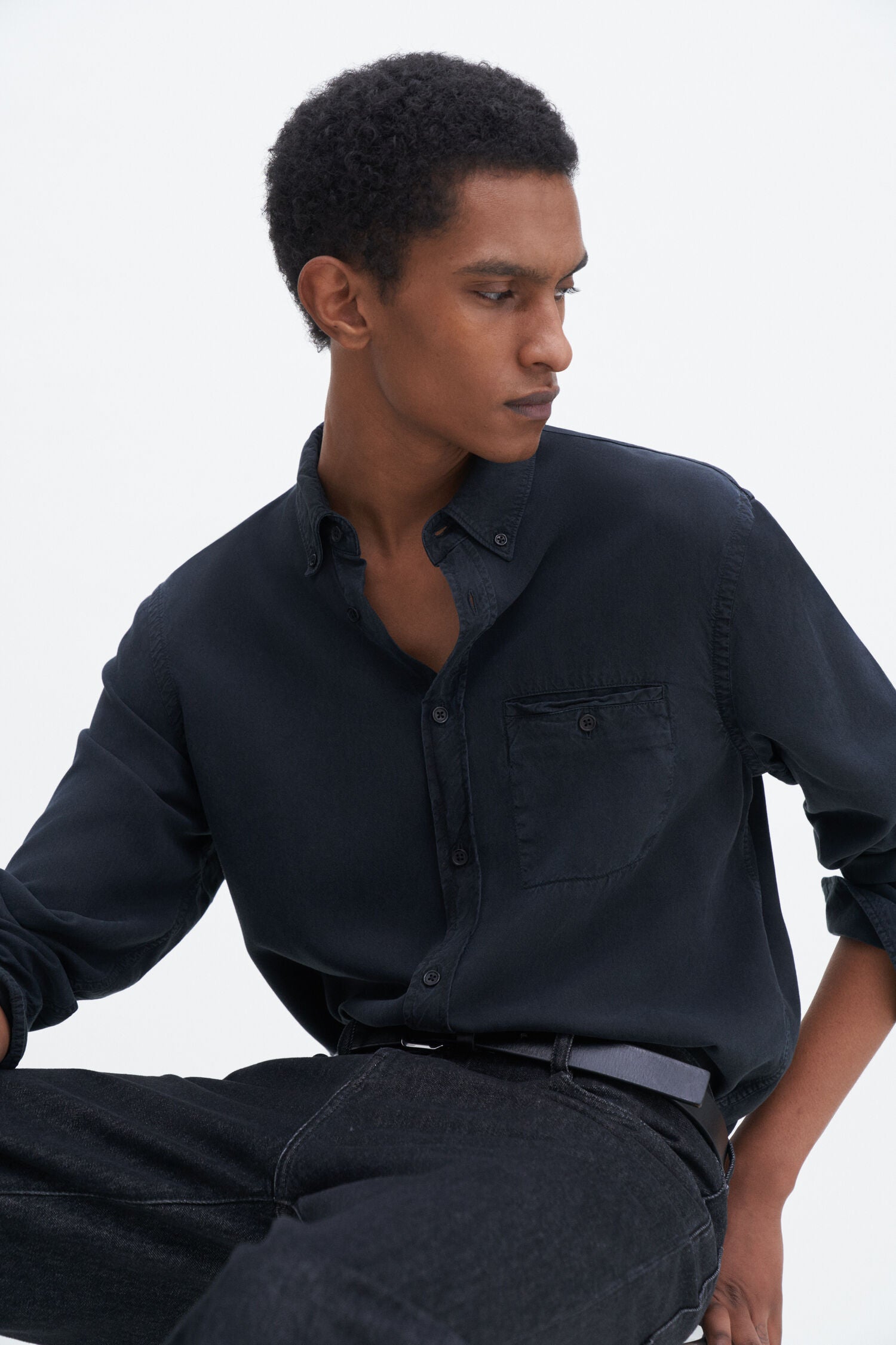 White Smoke חולצה מכופתרת ארוכה לגברים Zachary FILIPPA K