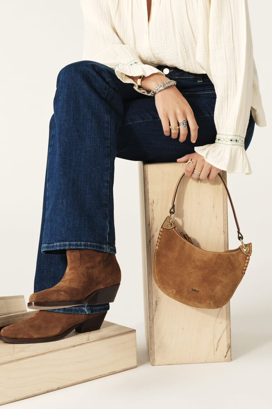 Dark Slate Gray תיק צד לנשים Suede BA&SH