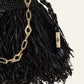 Black תיק צד מעור לנשים June Fringed Raffia BA&SH