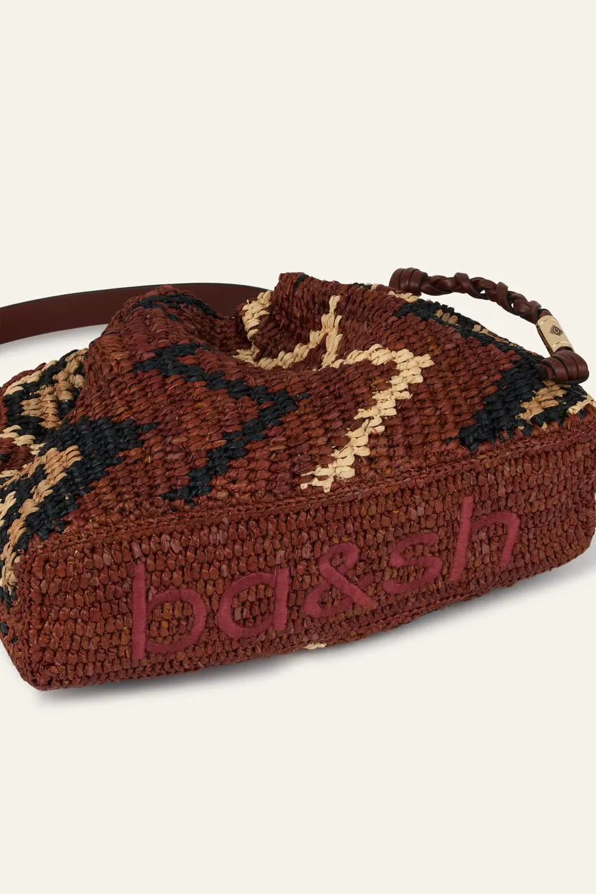 Saddle Brown BAG S RAFFIA TRIBAL JUNE תיק צד BA&SH
