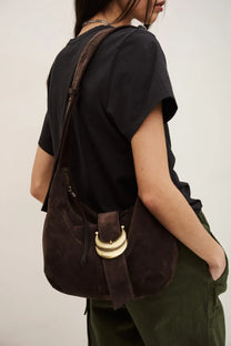 Light Gray BAG SUEDE YOUYOU HOBO תיק צד BA&SH