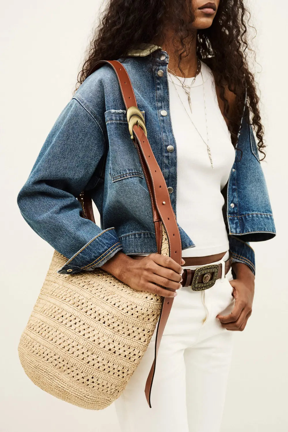 Seashell BAG L RAFFIA YOUYOU תיק צד BA&SH