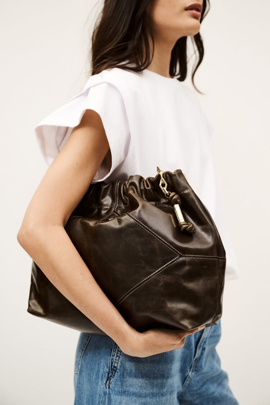 Antique White תיק צד לנשים June BA&SH