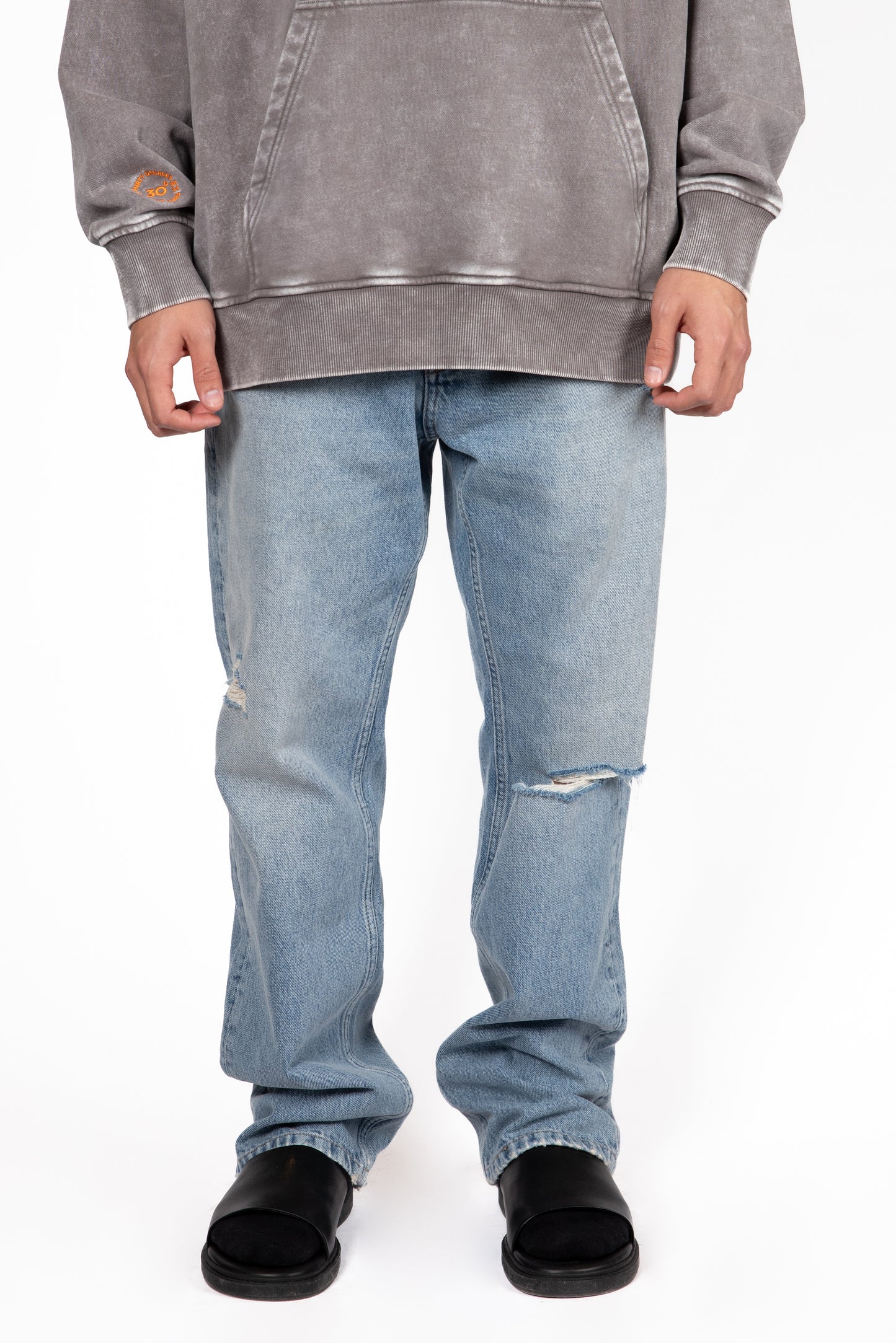 Light Slate Gray ג׳ינס ארוך לגברים Light Blue – Straight Leg THIRTY DEGREES
