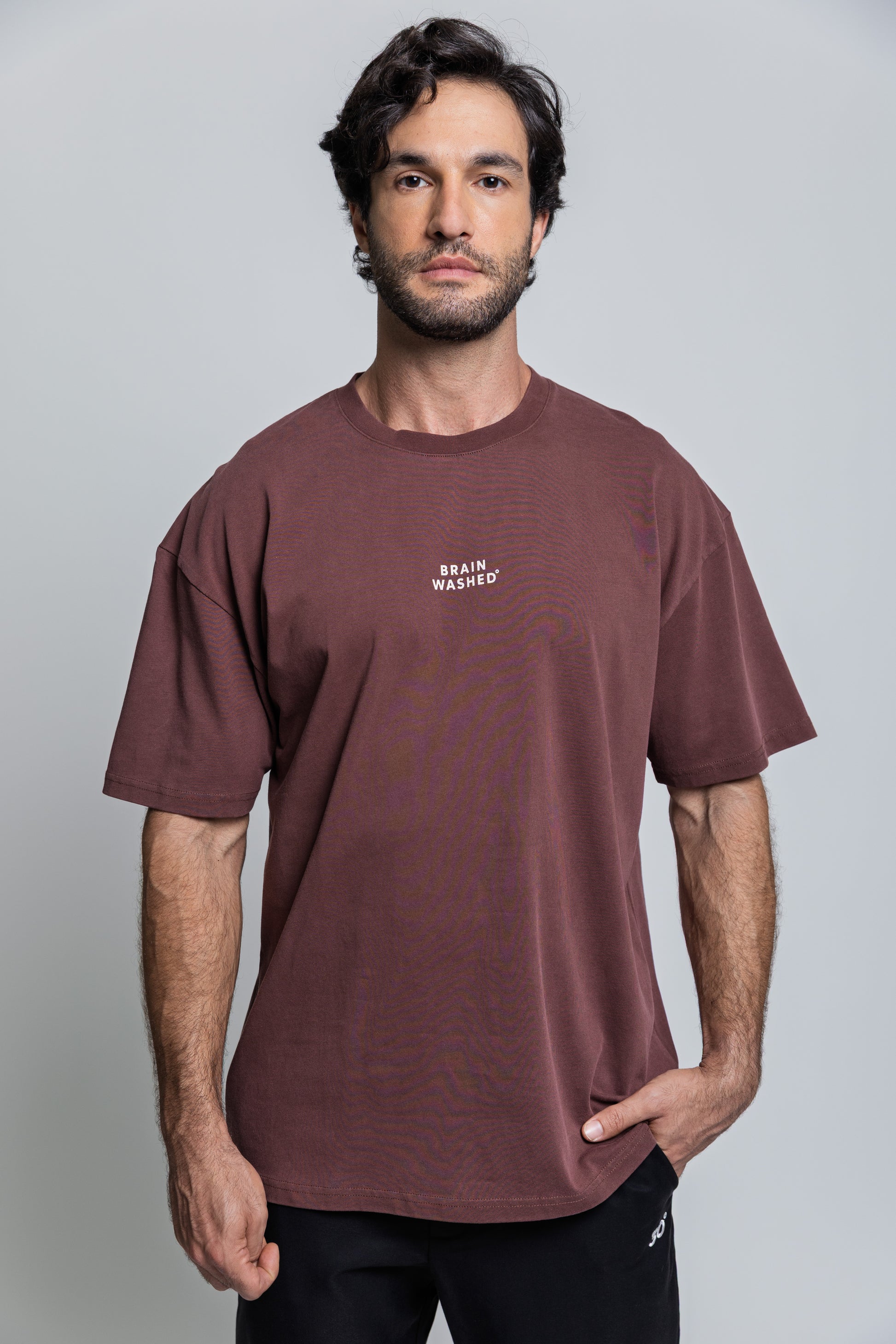 Gray טי שירט קצרה לגברים / נשים Brain Washed THIRTY DEGREES