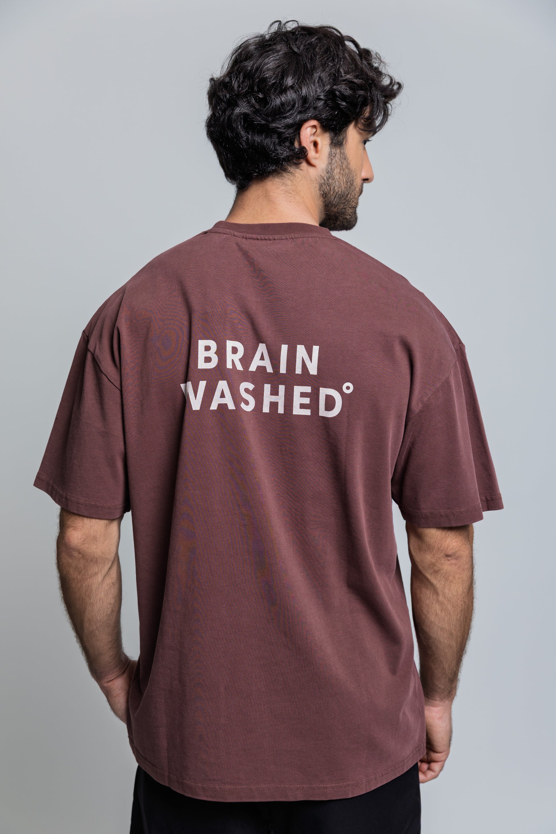 Gray טי שירט קצרה לגברים / נשים Brain Washed THIRTY DEGREES