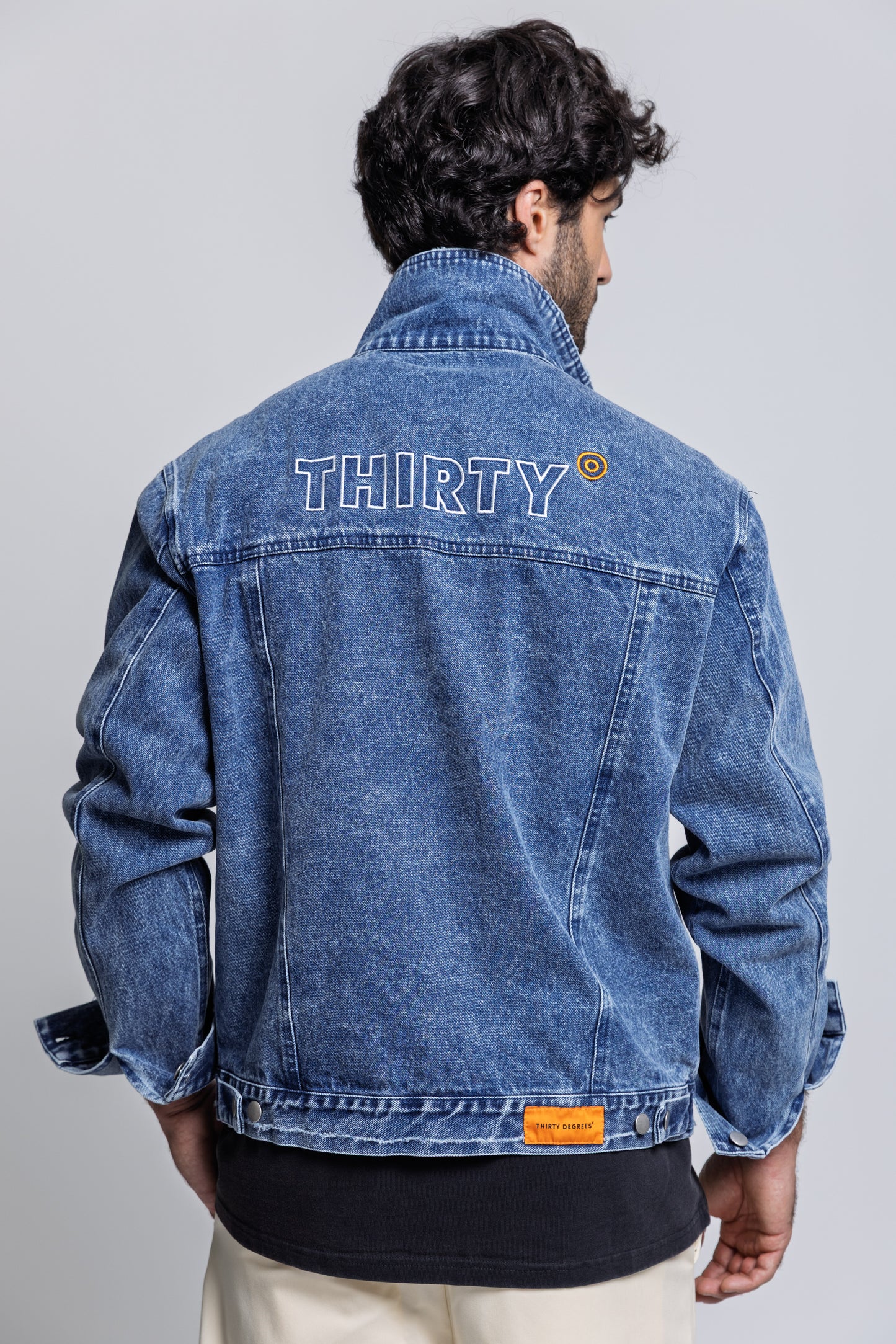 Light Gray ג'קט ג'ינס לגברים / נשים Thirty THIRTY DEGREES