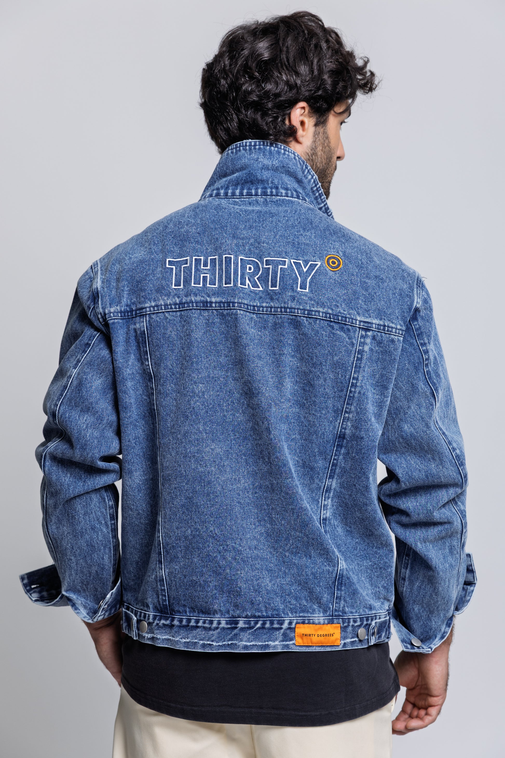 Light Gray ג'קט ג'ינס לגברים / נשים Thirty THIRTY DEGREES